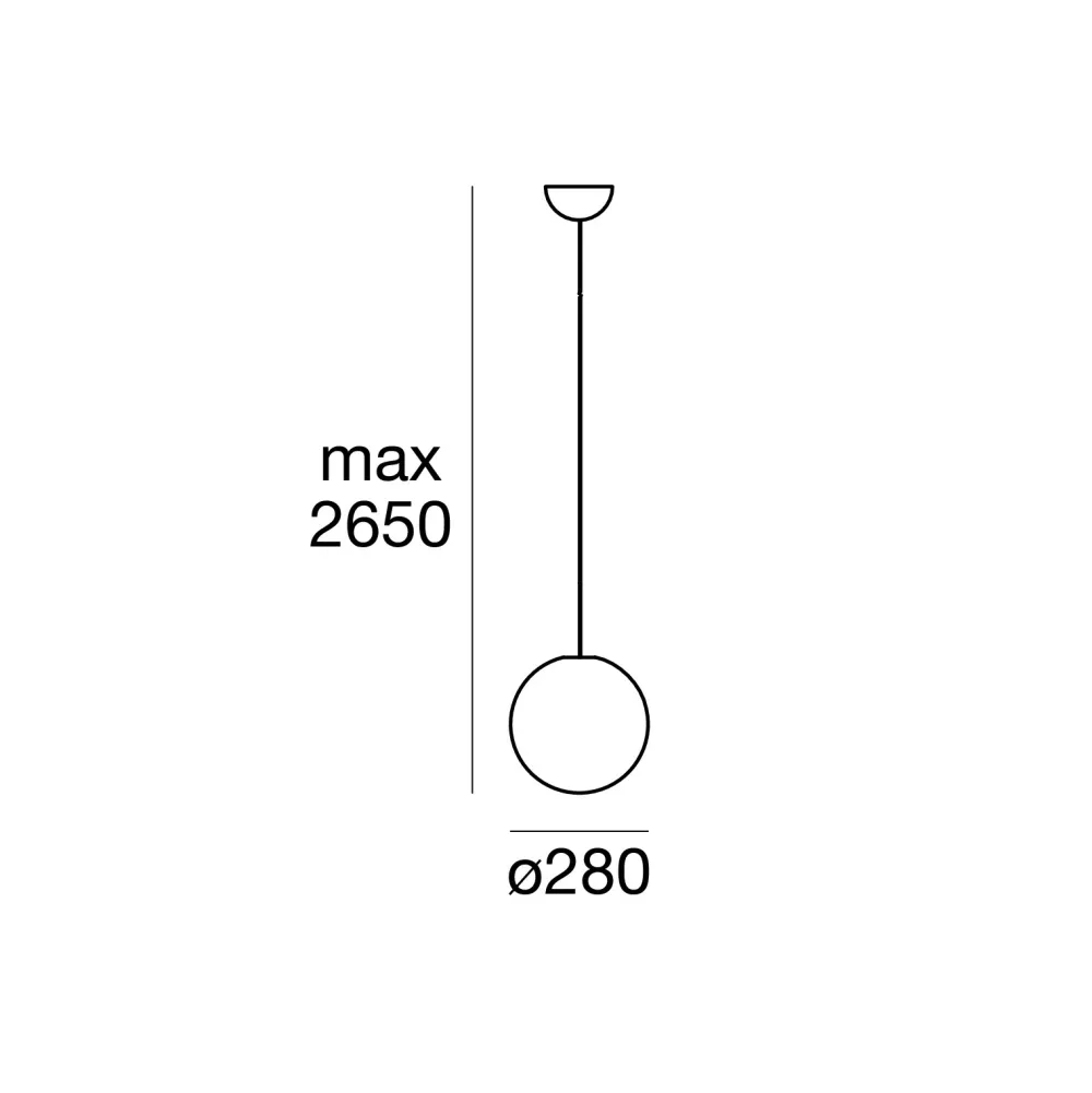 Lampade A Sospensione-Linea Light Lampada a sospensione ip65 sfera bianca 28 cm oh! per bagno cavo nero
