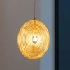 Lampade A Sospensione-Ondaluce Lampada a sospensione jokey gr vetro decorato ambrato led 3000k