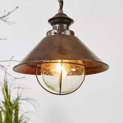 Lampade A Sospensione-Selezionato da Mazzolaluce Lampada a sospensione lanterna rustica marrone