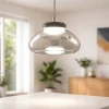 Lampade A Sospensione-Fabas Luce Lampada a sospensione led arabella vetro fume moderna