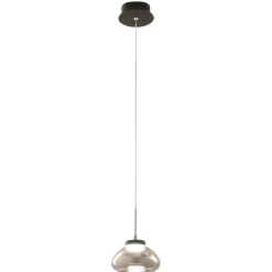 Lampade A Sospensione-Fabas Luce Lampada a sospensione led arabella vetro fume moderna