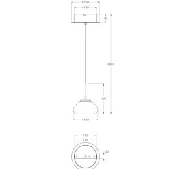 Lampade A Sospensione-Fabas Luce Lampada a sospensione led arabella vetro fume moderna