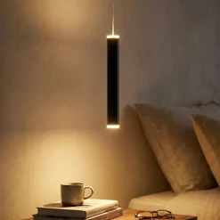 Lampade A Sospensione-Fabas Luce Lampada a sospensione led biemissione cilindro nero prado