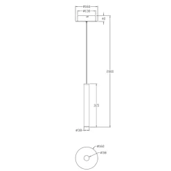Lampade A Sospensione-Fabas Luce Lampada a sospensione led biemissione cilindro nero prado