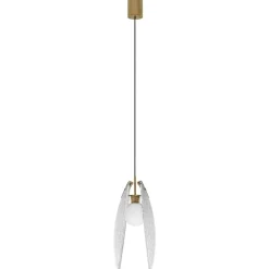 Lampade A Sospensione-Selezionato da Mazzolaluce Lampada a sospensione led conchiglia di vetro l22cm per camera da letto