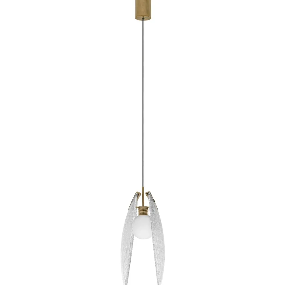 Lampade A Sospensione-Selezionato da Mazzolaluce Lampada a sospensione led conchiglia di vetro l22cm per camera da letto