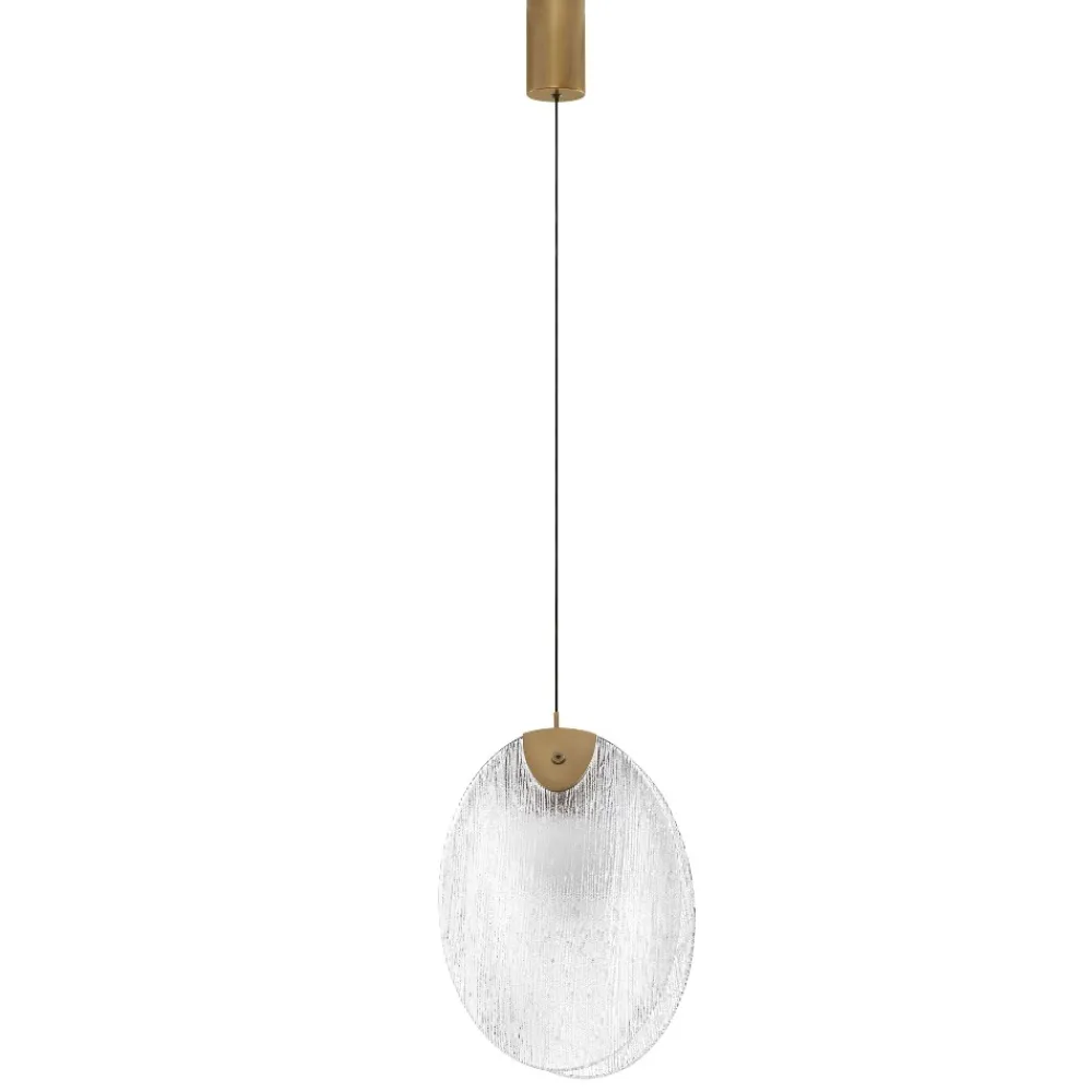 Lampade A Sospensione-Selezionato da Mazzolaluce Lampada a sospensione led conchiglia di vetro l22cm per camera da letto