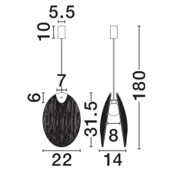 Lampade A Sospensione-Selezionato da Mazzolaluce Lampada a sospensione led conchiglia di vetro l22cm per camera da letto