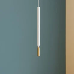 Lampade A Sospensione-Ondaluce Lampada a sospensione led isola cucina so tubic bianco e oro