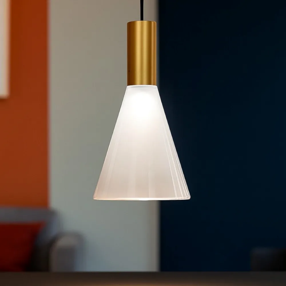 Lampade A Sospensione-Selezionato da Mazzolaluce Lampada a sospensione led 3000k vetro grigio fume