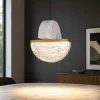 Lampade A Sospensione-Selezionato da Mazzolaluce Lampada a sospensione led marmo bianco vetro design contemporaneo per comodini