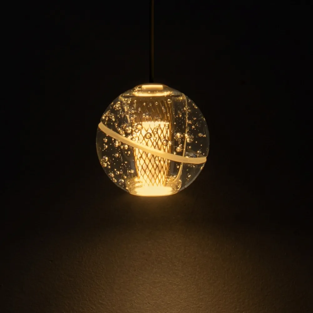 Lampade A Sospensione-Selezionato da Mazzolaluce Lampada a sospensione led oro sfera vetro soffiato design
