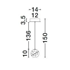 Lampade A Sospensione-Selezionato da Mazzolaluce Lampada a sospensione led oro sfera vetro soffiato design