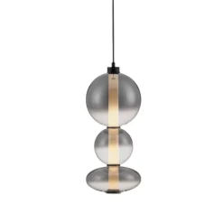 Lampade A Sospensione-Selezionato da Mazzolaluce Lampada a sospensione led sfere di vetro fume trasparente