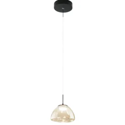 Lampade A Sospensione-Fabas Luce Lampada a sospensione led vetro cognac per isola lucille