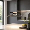 Lampade A Sospensione-Selezionato da Mazzolaluce Lampada a sospensione led 10w dimmerabile piatto vetro fume per isola cucina