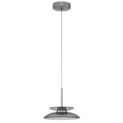 Lampade A Sospensione-Selezionato da Mazzolaluce Lampada a sospensione led 10w dimmerabile piatto vetro fume per isola cucina