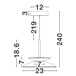 Lampade A Sospensione-Selezionato da Mazzolaluce Lampada a sospensione led 10w dimmerabile piatto vetro fume per isola cucina