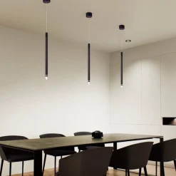 Lampade A Sospensione-Selezionato da Mazzolaluce Lampada a sospensione led 7w 3000k cilindro antracite per isola penisola