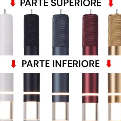 Lampade A Sospensione-Selezionato da Mazzolaluce Lampada a sospensione led 7w 3000k cilindro oro sottile design