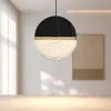 Lampade A Sospensione-Selezionato da Mazzolaluce Lampada a sospensione marmo nero vetro effetto nuvola orientabile metallo oro per comodino