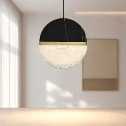 Lampade A Sospensione-Selezionato da Mazzolaluce Lampada a sospensione marmo nero vetro effetto nuvola orientabile metallo oro per comodino