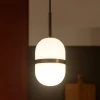 Lampade A Sospensione-Miloox Lampada a sospensione domu vetro bianco dettagli bronzo