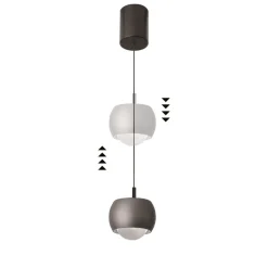 Lampade A Sospensione-Selezionato da Mazzolaluce Lampada a sospensione moderna led 12w 3000k cromo nero