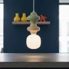 Lampade A Sospensione-Selezionato da Mazzolaluce Lampada a sospensione moderna ceramica verde giallo pastello