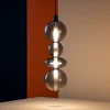 Lampade A Sospensione-Selezionato da Mazzolaluce Lampada a sospensione moderno led verticale in vetro fume