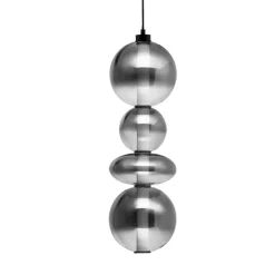 Lampade A Sospensione-Selezionato da Mazzolaluce Lampada a sospensione moderno led verticale in vetro fume