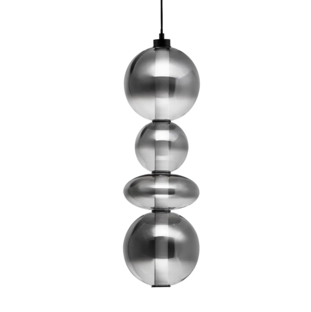 Lampade A Sospensione-Selezionato da Mazzolaluce Lampada a sospensione moderno led verticale in vetro fume