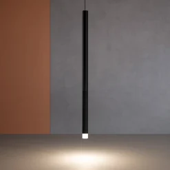 Lampade A Sospensione-Linea Light Lampada a sospensione nera cilindro led 3000k puccini