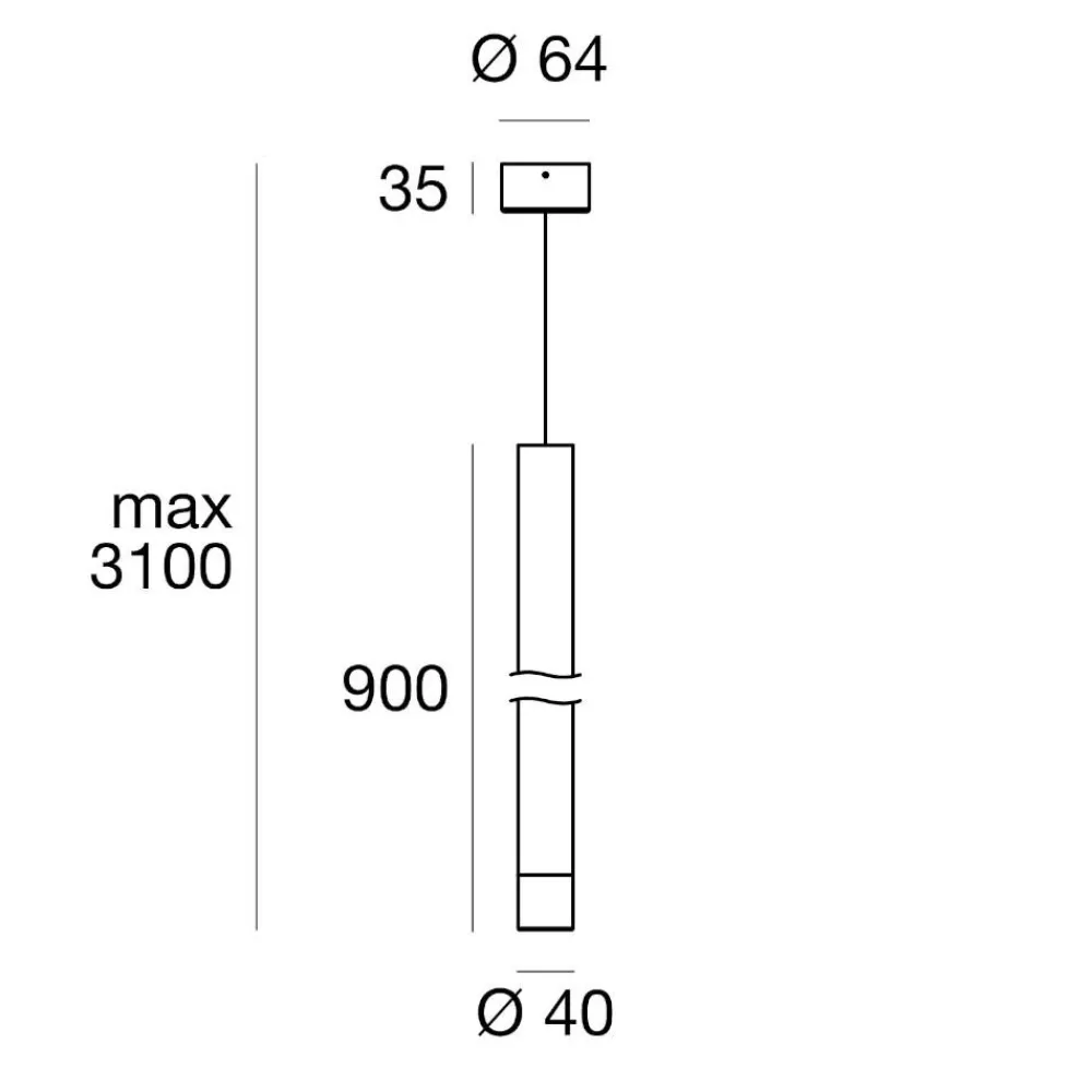 Lampade A Sospensione-Linea Light Lampada a sospensione nera cilindro led 3000k puccini