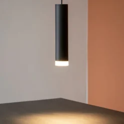 Lampade A Sospensione-Selezionato da Mazzolaluce Lampada a sospensione nera cilindro led 5w 3000k