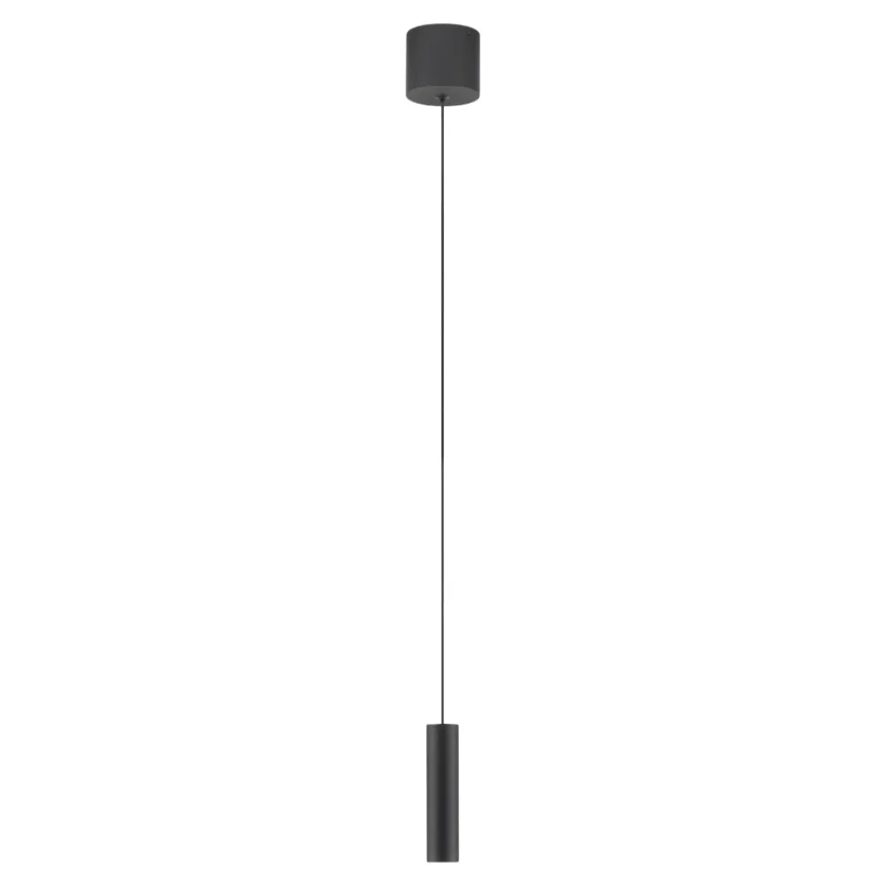 Lampade A Sospensione-Selezionato da Mazzolaluce Lampada a sospensione nera cilindro led 5w 3000k