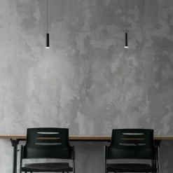 Lampade A Sospensione-Selezionato da Mazzolaluce Lampada a sospensione nera cilindro led 5w 3000k