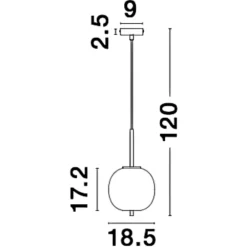 Lampade A Sospensione-Selezionato da Mazzolaluce Lampada a sospensione nera da comodino sfera vetro bianco
