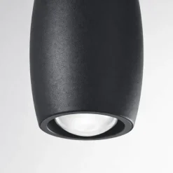 Lampade A Sospensione-Fabas Luce Lampada a sospensione nera led 7w 3000k design moderna coco