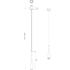 Lampade A Sospensione-Fabas Luce Lampada a sospensione nera led 7w 3000k design moderna coco