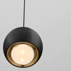 Lampade A Sospensione-Selezionato da Mazzolaluce Lampada a sospensione nera tonda moderna per penisola