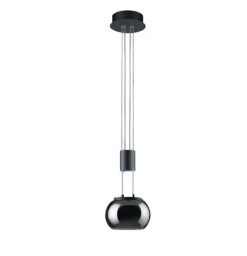 Lampade A Sospensione-Selezionato da Mazzolaluce Lampada a sospensione nero vetro fumè led 8w 3000k dimmerabile per isola