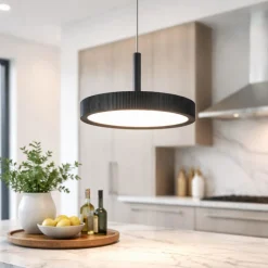Lampade A Sospensione-Ondaluce Lampada a sospensione nina nera per cucina led 20w 3000k
