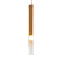 Lampade A Sospensione-Perenz Illuminazione Lampada a sospensione oro led 3000k poule perenz in vetro ambra dimmerabile