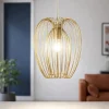 Lampade A Sospensione-Fabas Luce Lampada a sospensione oro opaco in metallo camp