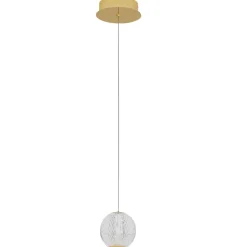 Lampade A Sospensione-Selezionato da Mazzolaluce Lampada a sospensione oro sfera acrilico effetto cristallo led 6w 3200k