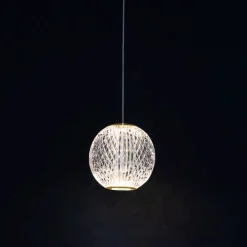 Lampade A Sospensione-Selezionato da Mazzolaluce Lampada a sospensione oro sfera acrilico effetto cristallo led 6w 3200k