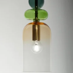 Lampade A Sospensione-Selezionato da Mazzolaluce Lampada a sospensione oro vetro colorato