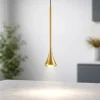 Lampade A Sospensione-Fabas Luce Lampada a sospensione ottone oro moderna led 5w 3000k