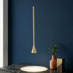 Lampade A Sospensione-Fabas Luce Lampada a sospensione ottone oro moderna led 5w 3000k